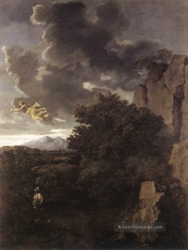  Klassische Kunst - Hagar und der Engel klassische Maler Nicolas Poussin